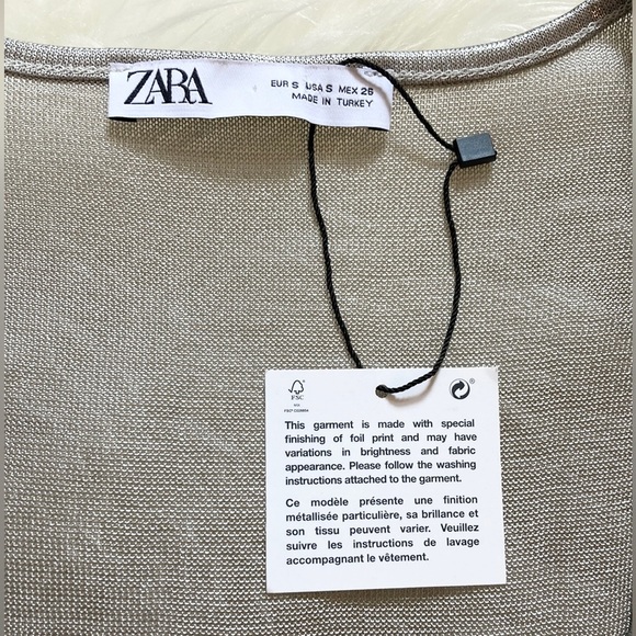 Zara Sheer Silver Foil Tank - Picture 2 of 10